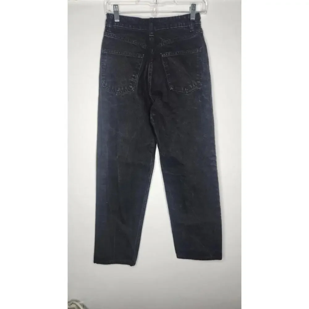 ZARA Women's Black Denim Button Down Casual Mom Jeans Size 4 - Picture 4 of 5